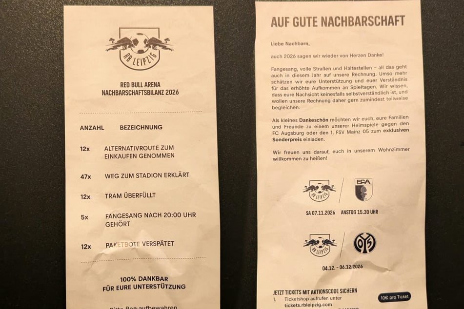 Direkte Nachbarn der Red Bull Arena finden mit großer Sicherheit in diesen Tagen so ein Schreiben in ihrem Briefkasten vor.