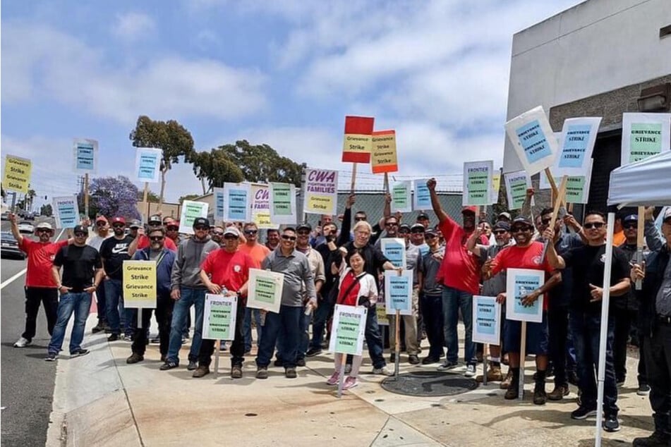 CWA members protested in an unfair labor practice strike last week.