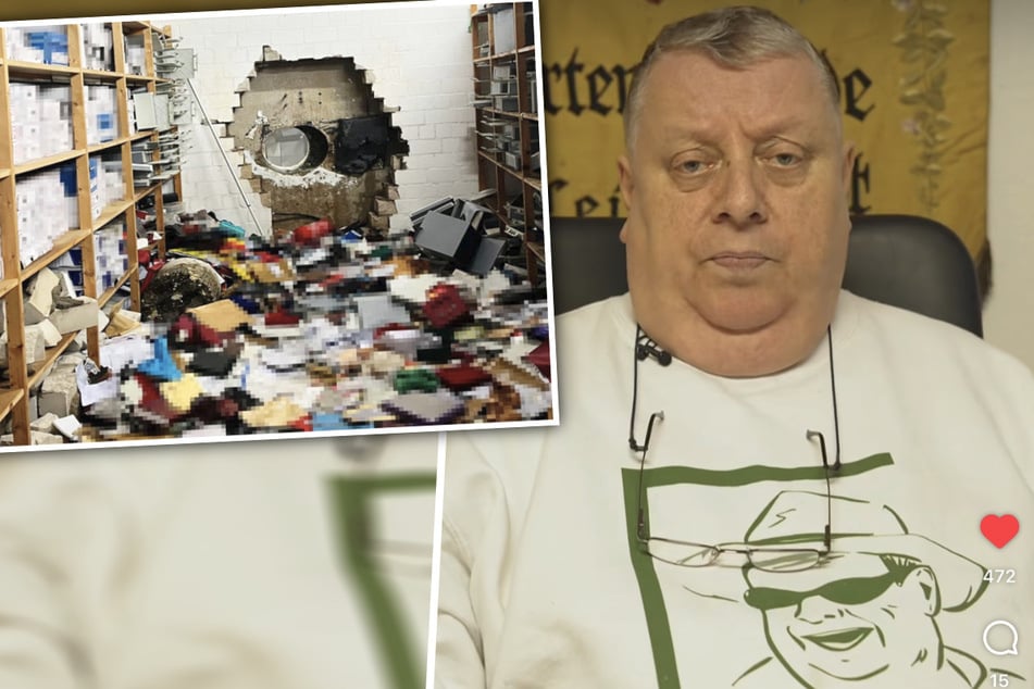 "Wie kann denn sowas passieren?!", fragt sich Leipzigs Kleingartensheriff Michael Baumann (62) angesichts der beiden Fälle. Auf dem kleinen Bild zu sehen: der Tresor, in den die Einbrecher eingedrungen sind.