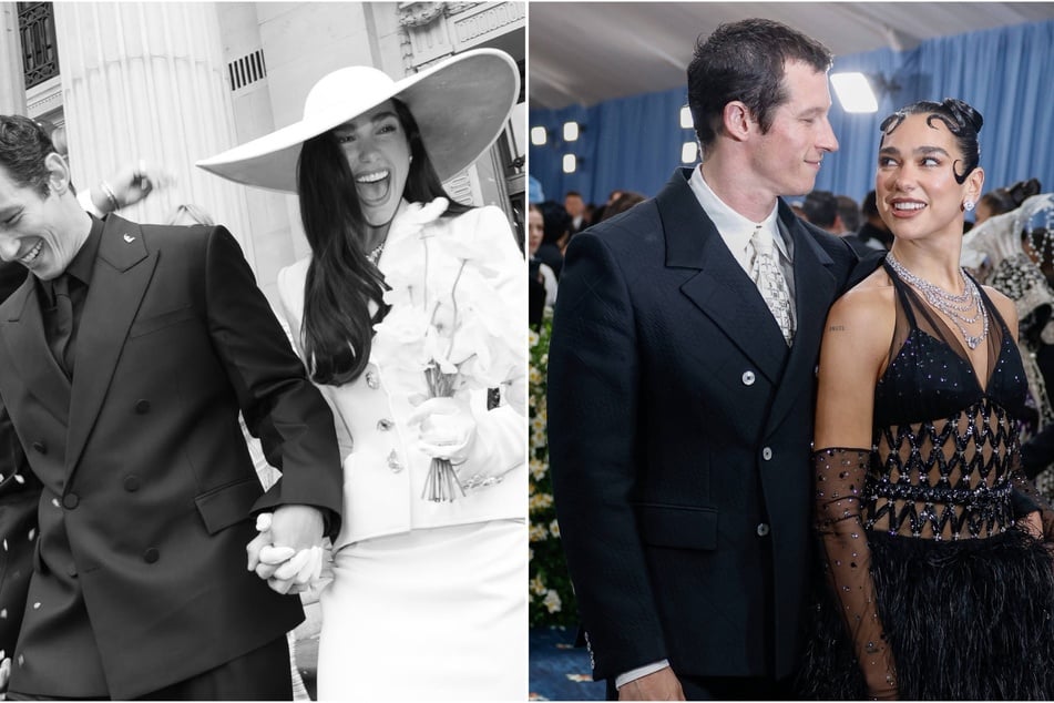 Dua Lipa (r) and Callum Turner (l) have tied the knot for the second time.