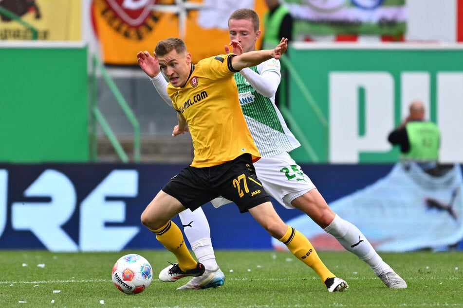 Kam zweimal Mitte der zweiten Hälfte und belebte das Dynamo-Spiel: Niklas Hauptmann (v.).