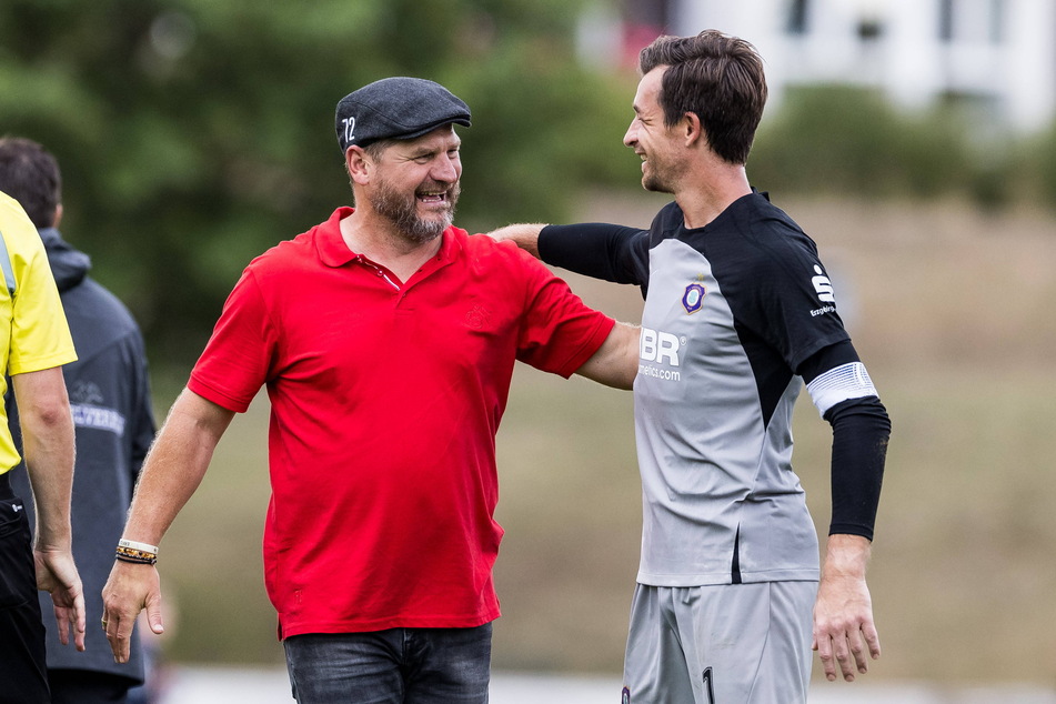 Zwei mit Cottbuser Vergangenheit: Köln-Trainer Steffen Baumgart (51, l.) und FCE-Keeper Martin Männel (35).