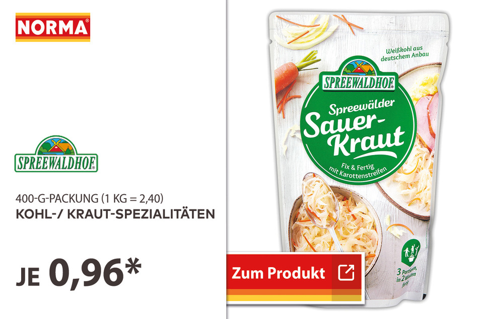 Kohl-/Kraut-Spezialitäten für 0,96 Euro.