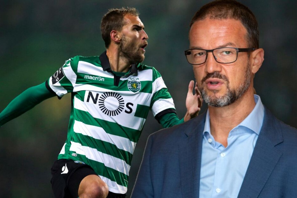 Fotomontage: Trotz zäher Verhandlungen geht Eintracht-Sportvorstand Fredi Bobic (Re.) weiterhin fest von einem Wechsel von Stürmer Bas Dost nach Frankfurt aus.