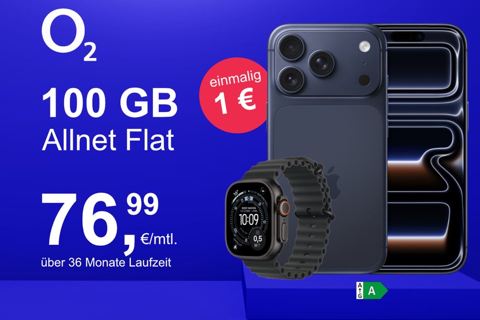Bei o2 gibt's das iPhone 17 Pro mit Watch Ultra 3 für nur 1 Euro.