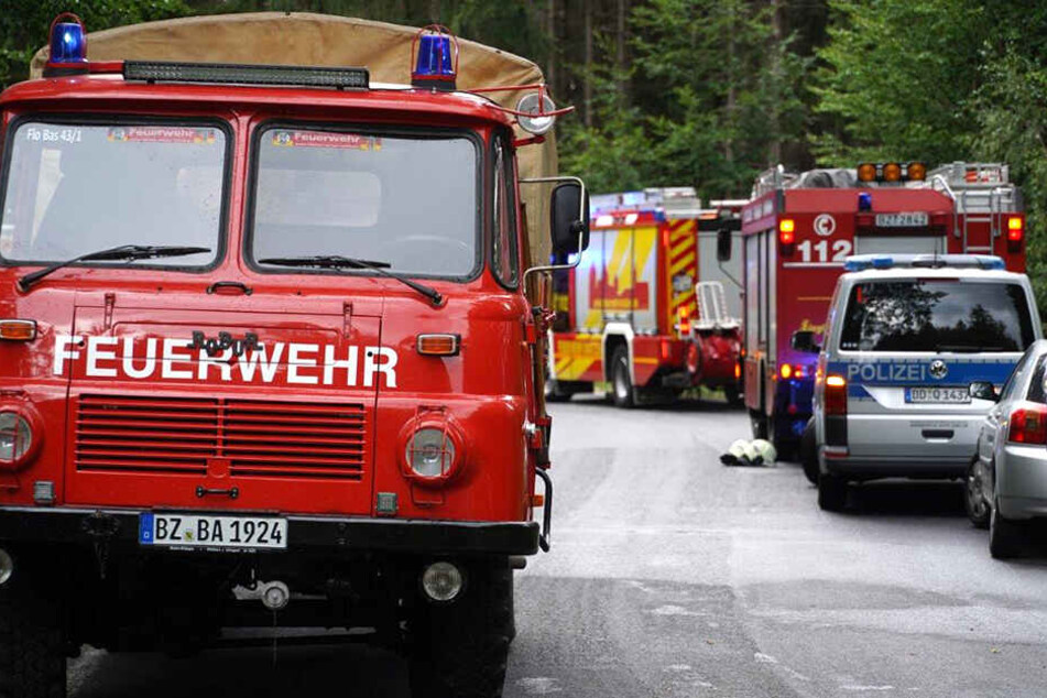 Feuerwehren und Polizei am Ort des Geschehens.