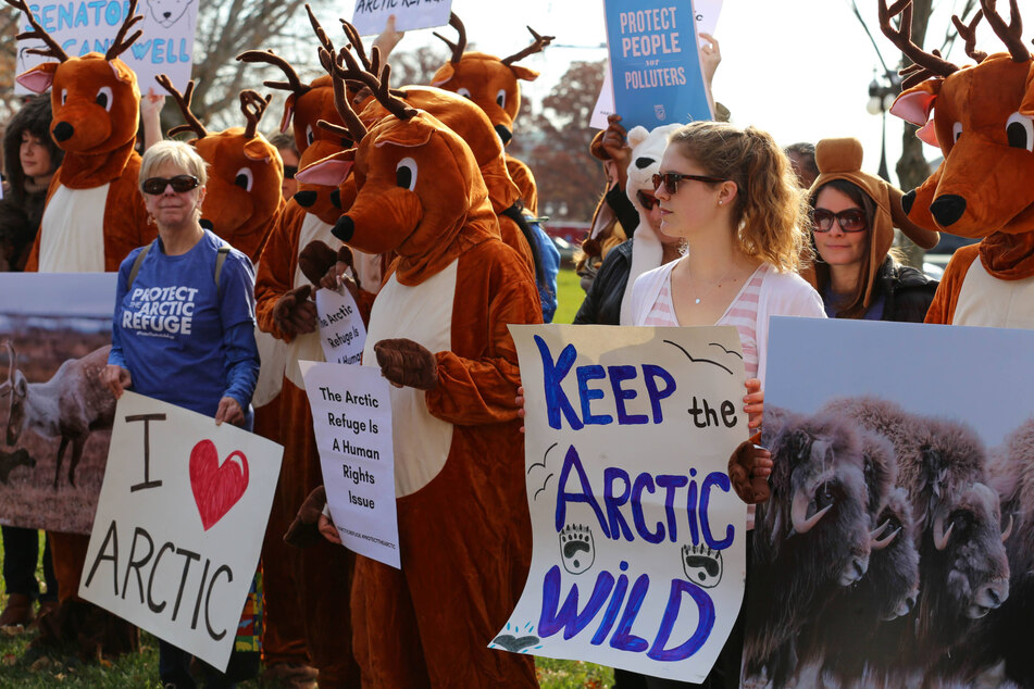 The Alaska Wilderness League held a similar protest in 2017 over another oil drilling project.