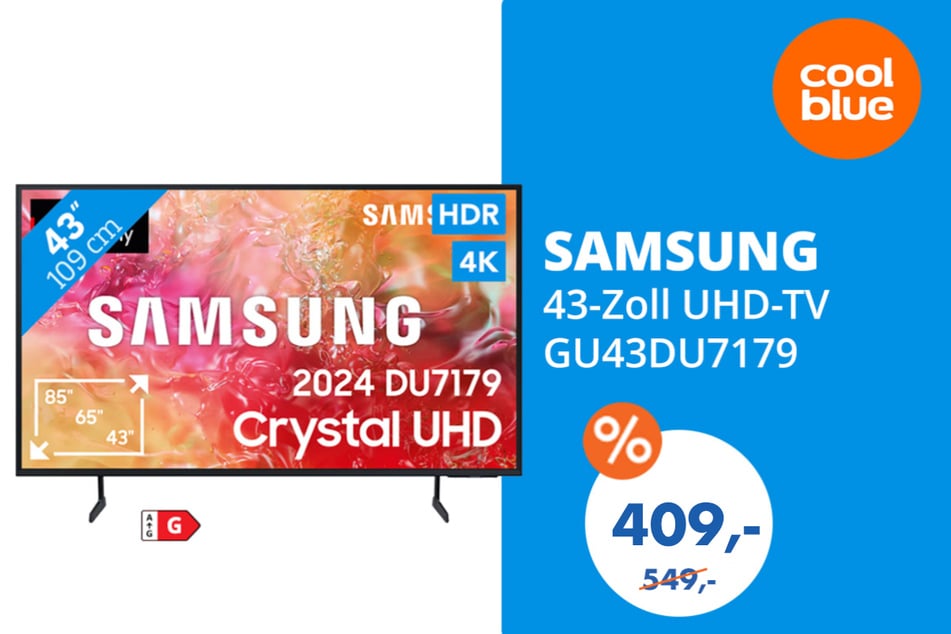 Der Samsung 43-Zoll UHD-TV für 409 statt 549 Euro.