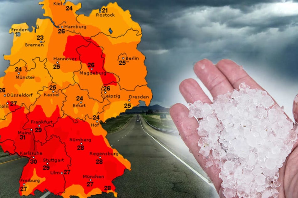 In Deutschland bleibt es warm, aber es drohen teils starke Gewitter.