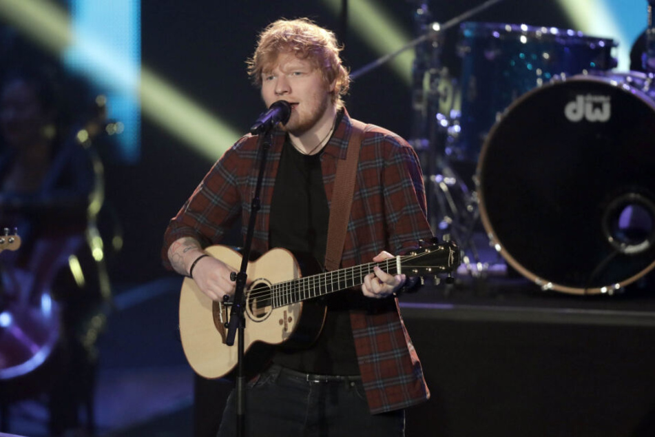 Ed Sheeran 2017 auf der Bühne beim Finale der Castingshow "Voice of Germany".