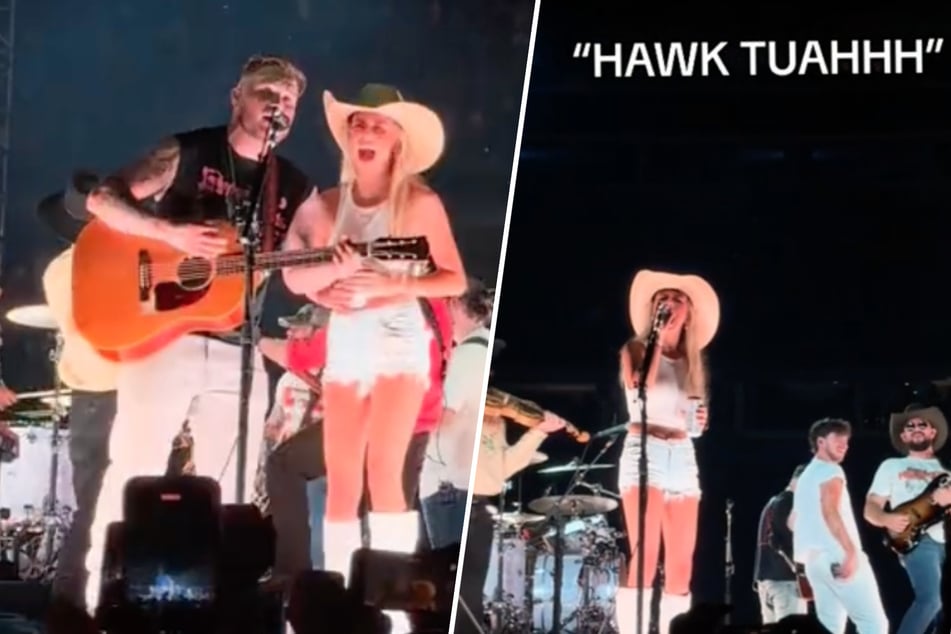 Der Countrysänger Zach Bryan (28) holte das "Hawk Tuah"-Mädchen Hailey Welch (23) auf die Bühne.