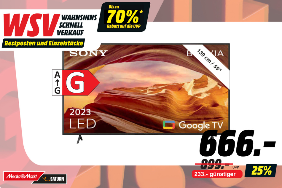 55-Zoll Sony-Fernseher für 666 statt 899 Euro.