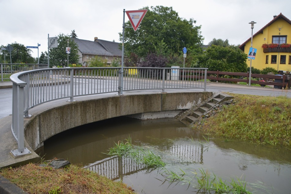 Der Pösgraben in Kleinpösna ist durch den Starkregen der vergangenen Wochen an vielen Stellen verstopft.