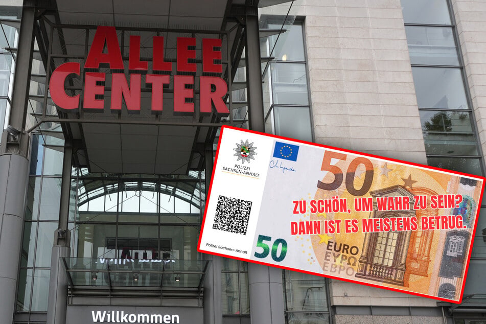 Es regnet 50-Euro-Scheine vor dem Allee-Center: Das hat es mit der Aktion auf sich
