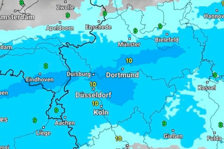 In der Region Ostwestfalen-Lippe wird es richtig nass.