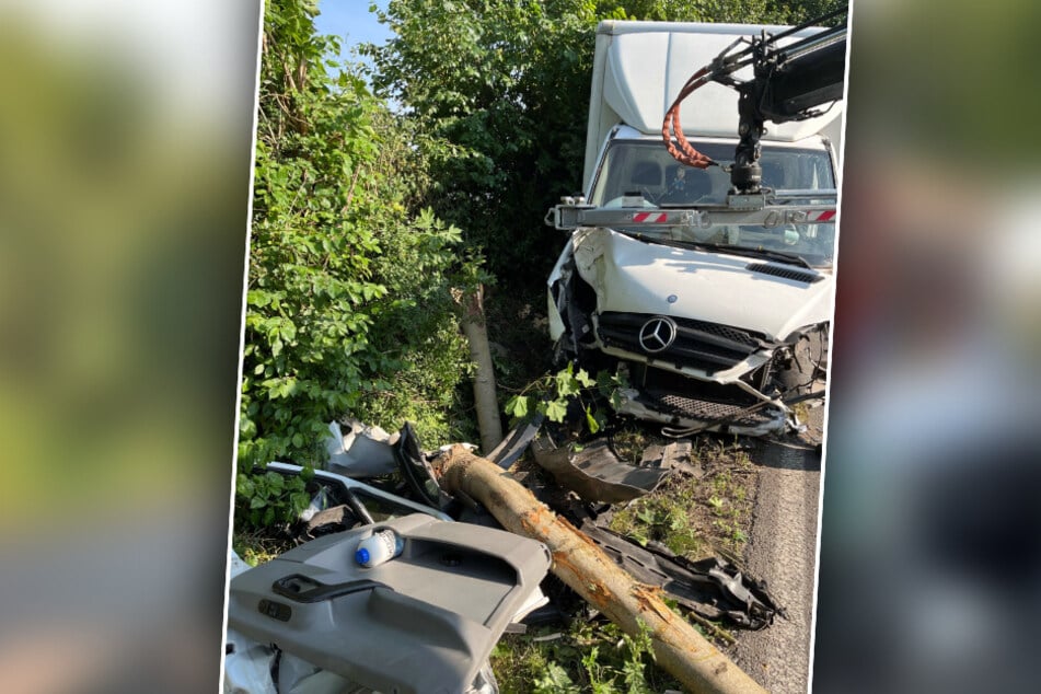Auch der Sprinter des 51-Jährigen wurde massiv beschädigt.