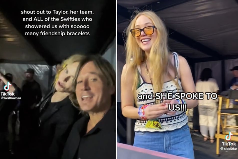 Jennifer Lawrence (r), Nicole Kidman (l), and Keith Urban mingled with Swifties at The Eras Tour on Sunday night.