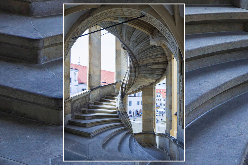 Der Wendelstein im Innenhof des Schlosses ist die vielleicht schönste Treppe Sachsens. Sie ist fast 500 Jahre alt - und hält.