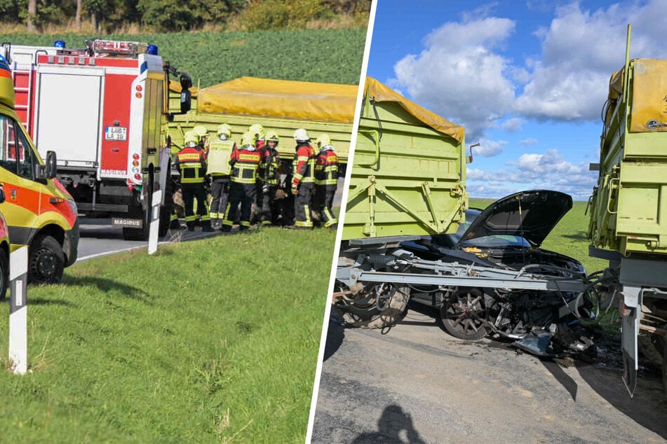 Landwirt zieht plötzlich nach links: Cupra-Fahrer donnert in Anhänger
