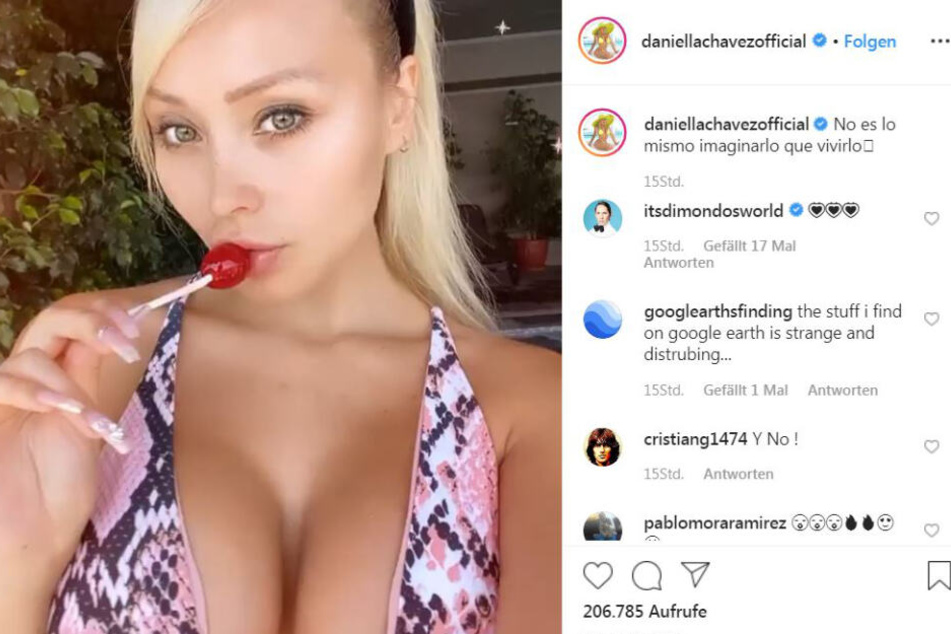 Daniella Chavez setzt zum Zungenspiel an.