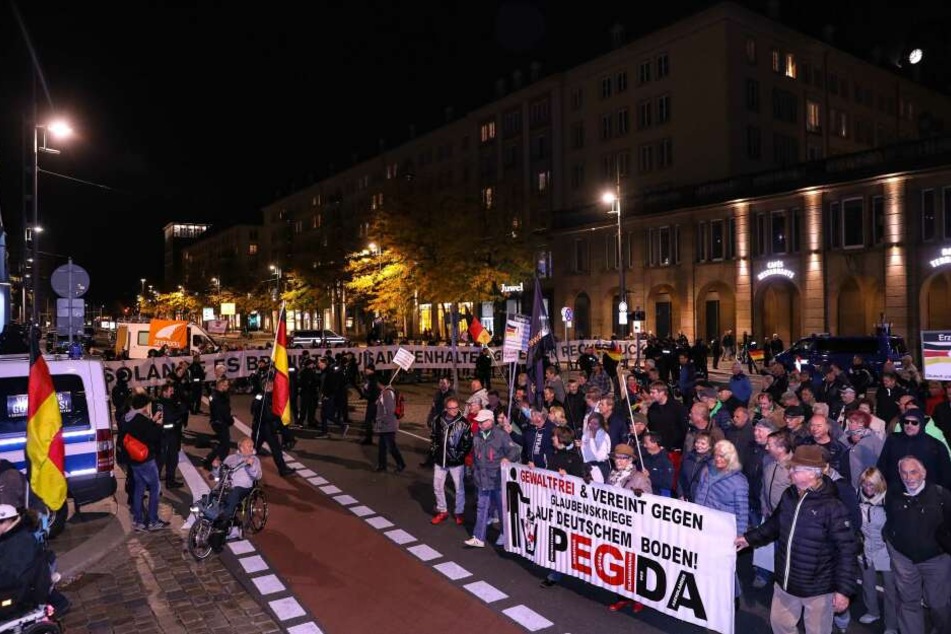 Eine PEGIDA-Demonstration.