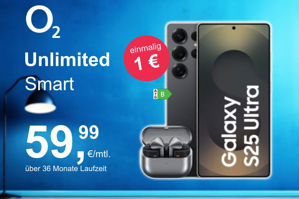 Das Samsung Galaxy S25 Ultra + Buds 3 Pro im o2 Mobile Unlimited Smart für einmalig 1 Euro.