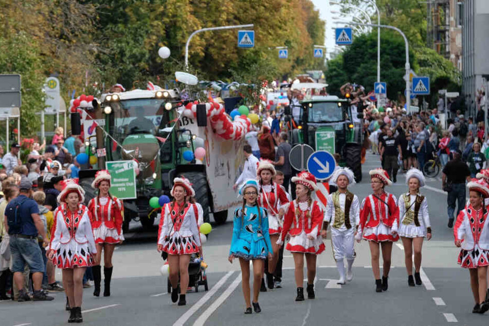 Der Festumzug gestern bildete den Höhepunkt des Tages der Sachsen - etwa 3 000 Mitwirkende marschierten durch die Stadt.
