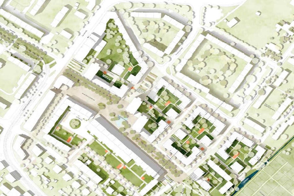 So könnte künftig der Platz zwischen Zwinglistraße und Rosenbergstraße in Altgruna aussehen.