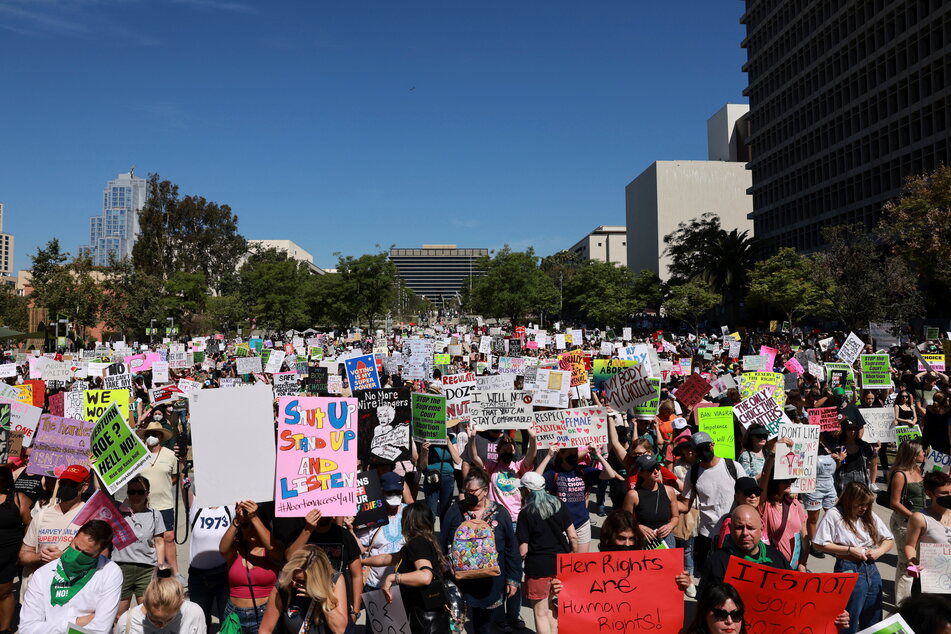 Marches were held all over the country, including in Los Angeles (pictured).