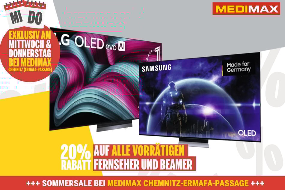 Sommersale bei MEDIMAX Chemnitz (ERMAFA-Passage).