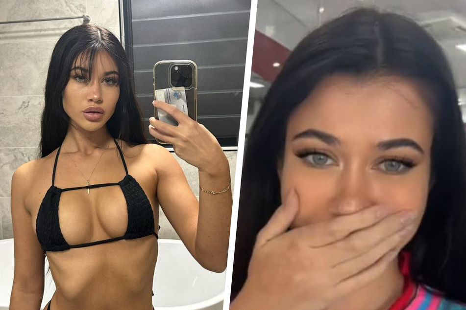 Links: Erotik-Model Minki Minna (22) macht gerne sexy Selfies. Rechts: Was ein Mann nur 20 Minuten nach dem ersten Kennenlernen für sie tat, raubte Minki den Atem.