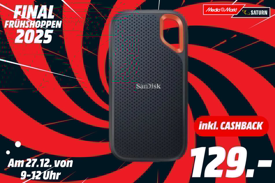 Sandisk-Festplatte für 129 Euro.