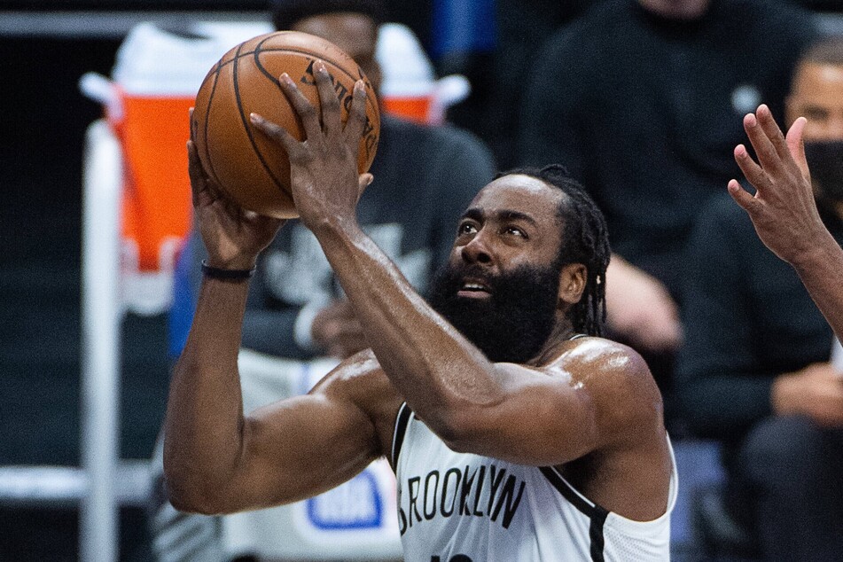 Nets guard James Harden led all scorers with 34 points against the Knicks on Tuesday night.
