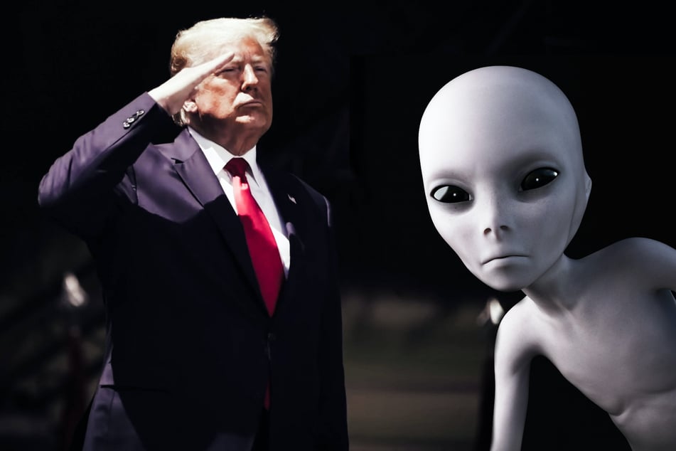 Donald Trump (74, l.) has allegedly been working with aliens throughout his presidency (collage).