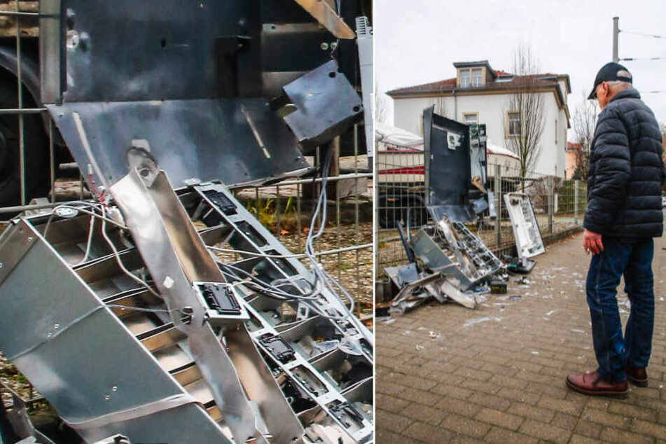 Von dem Zigarettenautomaten bleib nur noch Schrott übrig.