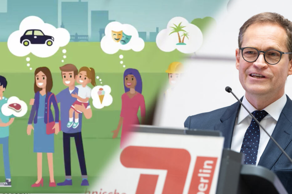 Links ein Screenshot aus dem neuen SPD Video, rechts Berlins regierender Bürgermeister Michael Müller. (Bildcollage)