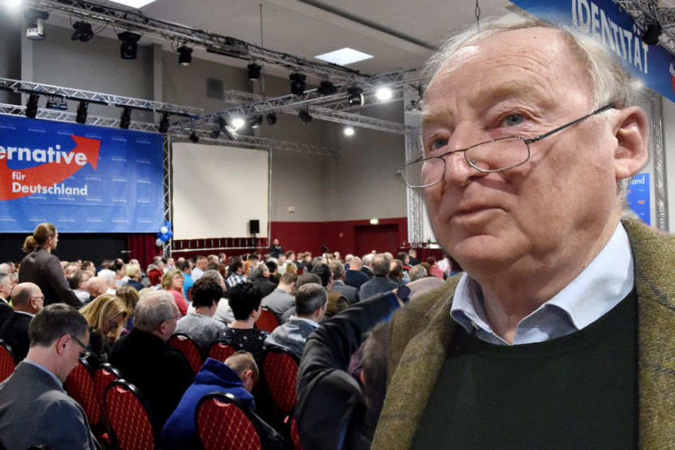 Alexander Gauland auf der Mitgliederversammlung der Brandenburger AfD. (Bildmontage)