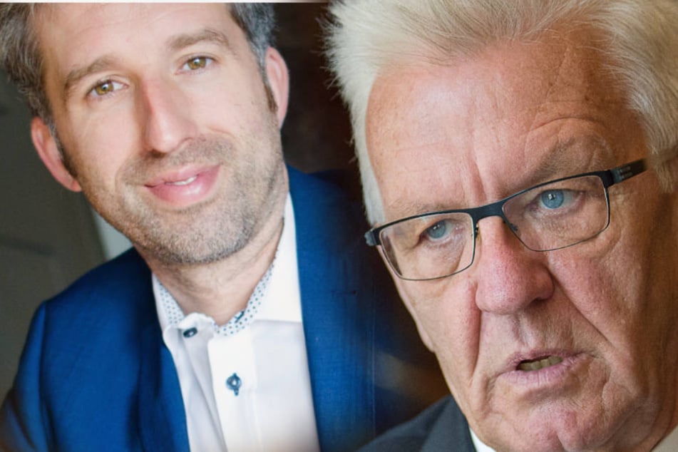 Baden-Württembergs Ministerpräsident Winfried Kretschmann (r.) kritisiert Tübingens OB Boris Palmer (l.). (Fotomontage)