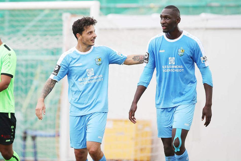 Philipp Hosiner (l.) traf für den Chemnitzer FC.