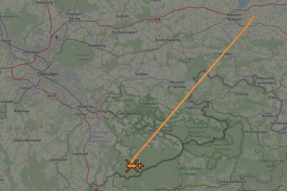 Der Heli startete vom DRF-Stützpunkt in Bautzen, war nach rund 15 Minuten am Einsatzort.