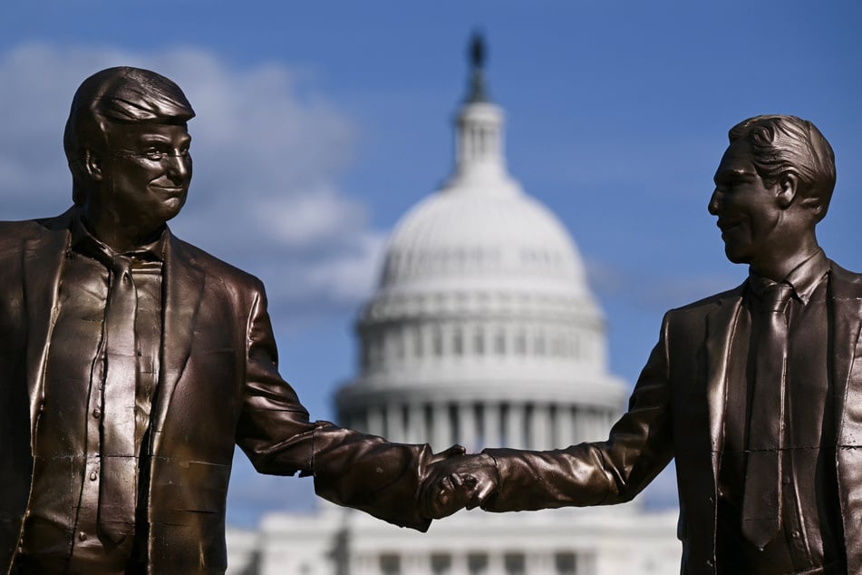 The "friendship" statue featuring Donald Trump and Jeffrey Epstein has return to Washington DC.