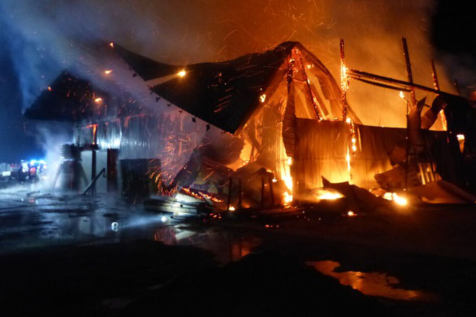 Die Lagerhalle der Tischlerei brannte komplett nieder.