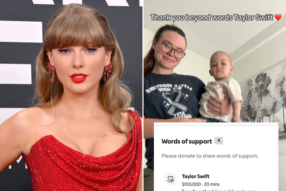 Taylor Swift (l.) has donated $100,000 to a fundraiser for a two-year-old girl battling stage 4 cancer.