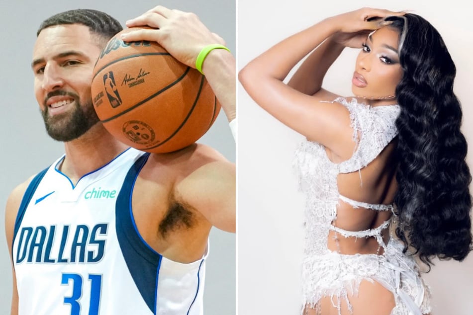 Klay Thompson (l.) came to Megan Thee Stallion's defense after podcast hosts called her a derogatory term.