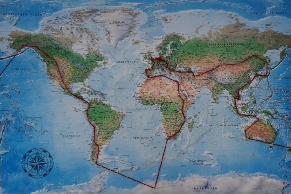 Diese Route hat sich Patrick grob abgesteckt. Insgesamt seien es ungefähr 85 Länder.