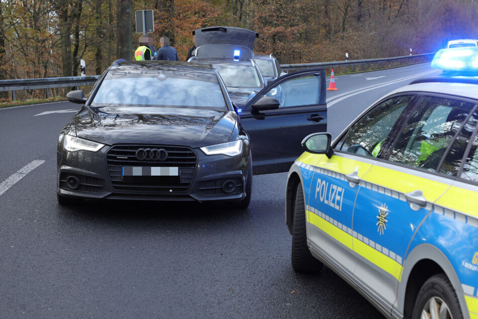 An der Ausfahrt Wilsdruff stoppte die Polizei den Audi.