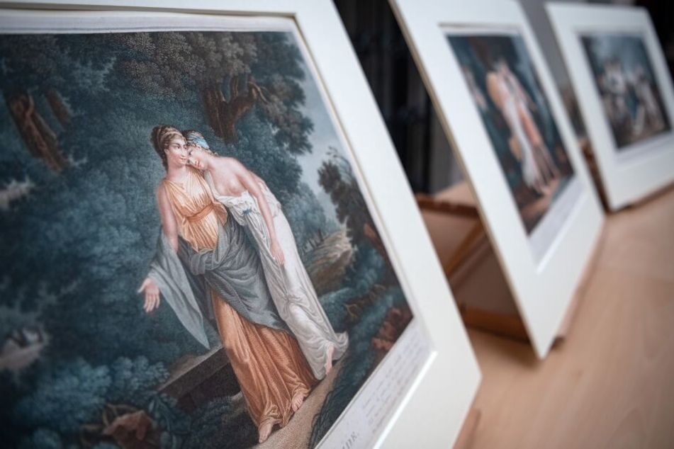 Der Farbstich "Semire et Melida - Zwei Frauen in arkadischer Landschaft" von Louis Francois Mariage (Ende 18. Jahrhundert) und weitere Farbstiche wurden an die Erben zurück gegeben.
