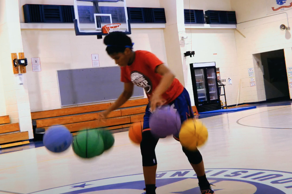 Zaila holds three Guinness World Records for dribbling multiple basketballs at once.