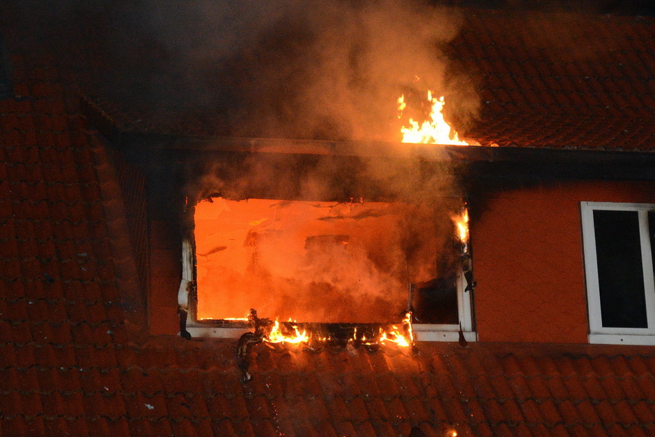 Das Feuer startete in einer Wohnung und breitete sich dann auf das Dach aus.