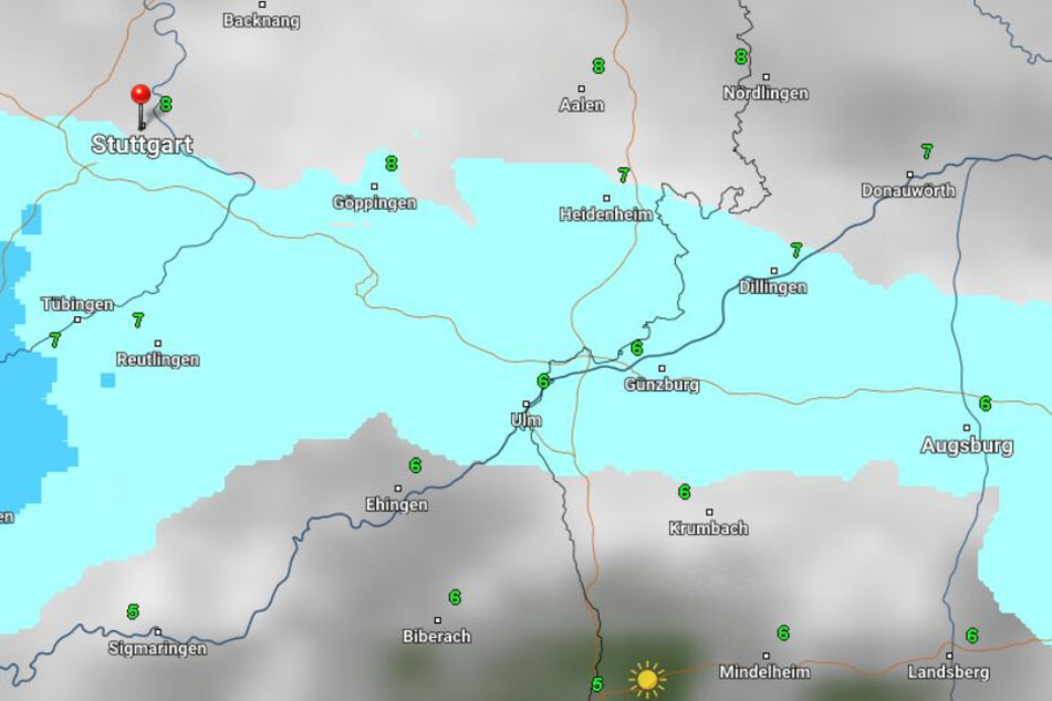 Am Montag und Dienstag ist mit vielen Schauern in Baden-Württemberg zu rechnen, es bleibt aber vergleichsweise mild.